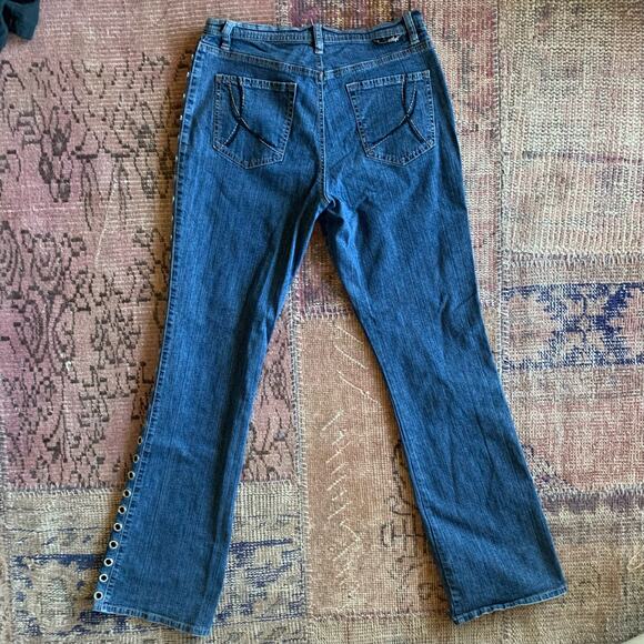 Ethyl Vintage y2k vibes Sparkle Gromett Jeans SIZE 6 - Picture 3 of 6
